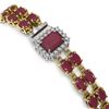 Image 2 : 29.01 ctw Ruby & Diamond Bracelet 14K Yellow Gold