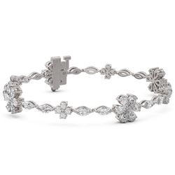 9 ctw Pear and Marquise Diamond Bracelet 18K White Gold