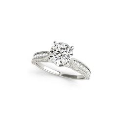 0.75 ctw Certified VS/SI Diamond Antique Ring 18K White Gold