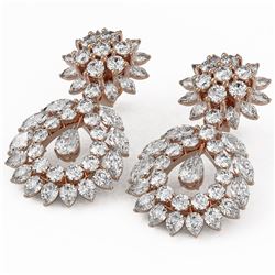 15.56 ctw Pear and Marquise Cut Diamond Earrings 18K Rose Gold