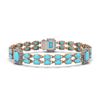 Image 1 : 22.08 ctw Turquoise & Diamond Bracelet 14K Rose Gold