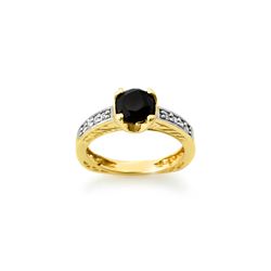 1.85 ctw VS Black & White Diamond Ring 14K Yellow Gold