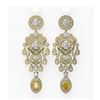 Image 1 : 13.32 ctw Canary Citrine & Diamond Earrings 18K Yellow Gold