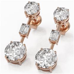 5 ctw Diamond Designer Earrings 18K Rose Gold