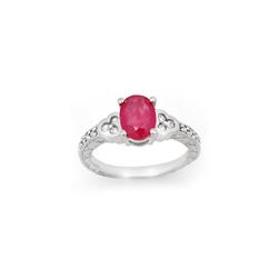 2.31 ctw Ruby & Diamond Ring 18K White Gold