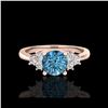 Image 2 : 1 ctw Fancy Intense Blue Diamond Engagement Ring 18K Rose Gold