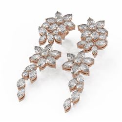 9.25 ctw Marquise Diamond Designer Earrings 18K Rose Gold