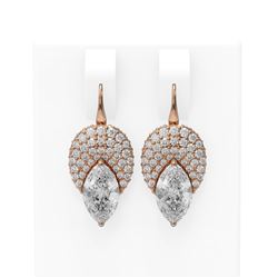 2.81 ctw Marquise Diamond Earrings 18K Rose Gold