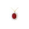 Image 1 : 8.25 ctw Ruby & Diamond Pendant 14K Yellow Gold
