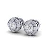 1.5 ctw VS/SI Diamond Solitaire Art Deco Stud Earrings 18K White Gold