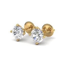 2 ctw VS/SI Diamond Solitaire Art Deco Stud Earrings 18K Yellow Gold