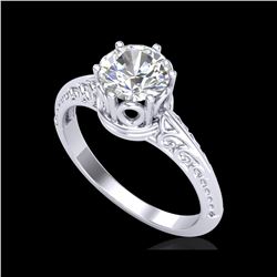 1 ctw VS/SI Diamond Art Deco Ring 18K White Gold
