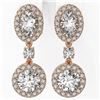 Image 2 : 3 ctw Oval Cut Diamond Designer Earrings 18K Rose Gold