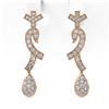 Image 2 : 1.66 ctw Diamond Designer Earrings 18K Rose Gold