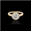 Image 1 : 1.15 ctw Certified Diamond Solitaire Halo Ring 10K Yellow Gold