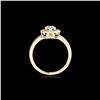 Image 2 : 1.15 ctw Certified Diamond Solitaire Halo Ring 10K Yellow Gold