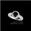 1.5 ctw Certified VS Black Diamond Solitaire Halo Ring 10K White Gold