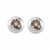 10kt White Gold Round Brown Diamond Stud Earrings 1/2 Cttw