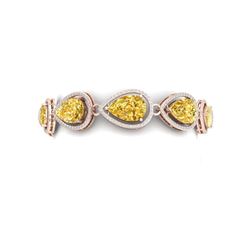 21.47 ctw Canary Citrine & VS Diamond Bracelet 18K Rose Gold