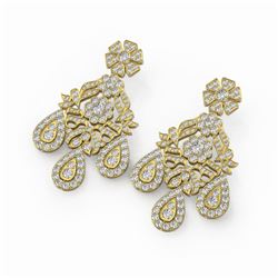 23 ctw Diamond Designer Earrings 18K Yellow Gold