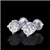 1.5 ctw VS/SI Diamond Solitaire Art Deco Stud Earrings 18K White Gold