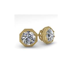 1.0 ctw VS/SI Diamond Stud Solitaire Earrings 18K Yellow Gold