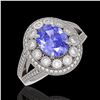 4.76 ctw Certified Tanzanite & Diamond Victorian Ring 14K White Gold