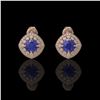 4.99 ctw Certified Sapphire & Diamond Victorian Earrings 14K Rose Gold