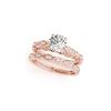 0.94 ctw Certified VS/SI Diamond 2pc Wedding Set Antique 14K Rose Gold