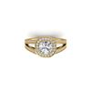 1.5 ctw Cushion Certified VS/SI Diamond Art Deco Ring 14K Yellow Gold