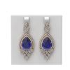 29.79 ctw Sapphire & Diamond Earrings 18K Rose Gold