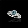 1.25 ctw SI Certified Fancy Blue Diamond Halo Ring 10K White Gold