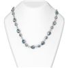 55.79 ctw Blue Topaz & Diamond Necklace 18K White Gold