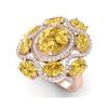 Image 1 : 7.68 ctw Canary Citrine & VS Diamond Ring 18K Rose Gold