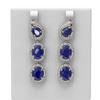 21.3 ctw Sapphire & Diamond Earrings 18K White Gold