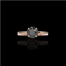 2 ctw Black Diamond Designer Engagement Ring 14K Rose Gold