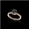 Image 2 : 2 ctw Black Diamond Designer Engagement Ring 14K Rose Gold