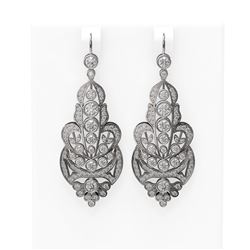 3.9 ctw Diamond Earrings 18K White Gold