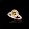 Image 2 : 1.3 ctw Certified SI/I Fancy Intense Yellow Diamond Ring 10K Rose Gold