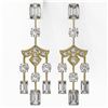 Image 2 : 5.5 ctw Emerald Cut Diamond Designer Earrings 18K Yellow Gold