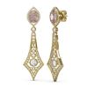 Image 2 : 8.92 ctw Morganite & Diamond Earrings 18K Yellow Gold