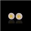 Image 1 : 2 ctw Citrine & Micro Pave VS/SI Diamond Stud Earrings 14K Rose Gold