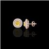 Image 2 : 2 ctw Citrine & Micro Pave VS/SI Diamond Stud Earrings 14K Rose Gold