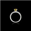 Image 2 : 2 ctw SI/I Fancy Intense Yellow Diamond Bypass Ring 10K White Gold