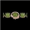 Image 1 : 65 ctw Green Tourmaline & Micro Diamond Bracelet 14K Rose Gold