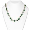 Image 1 : 73.47 ctw Emerald & Diamond Necklace 18K Rose Gold