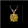 Image 1 : 2 ctw Certified Intense Yellow Diamond Necklace 10K Rose Gold