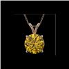 Image 1 : 2 ctw Certified Intense Yellow Diamond Necklace 10K Rose Gold