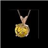 Image 2 : 2 ctw Certified Intense Yellow Diamond Necklace 10K Rose Gold