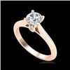 Image 1 : 0.83 ctw VS/SI Diamond Solitaire Art Deco Ring 18K Rose Gold